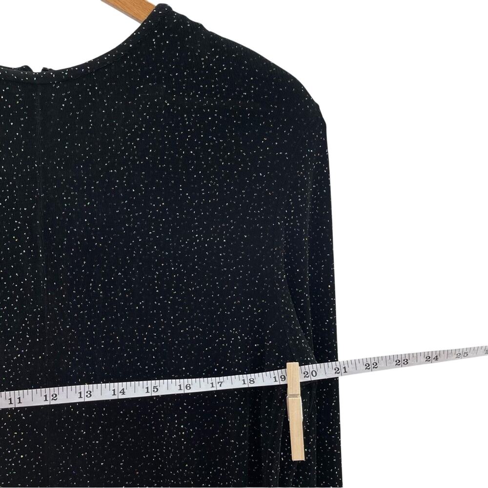 Leo Narducci Vintage Sparkle Long Sleeve Knee Length Cocktail Dress Black Size 8 - Picture 9 of 10